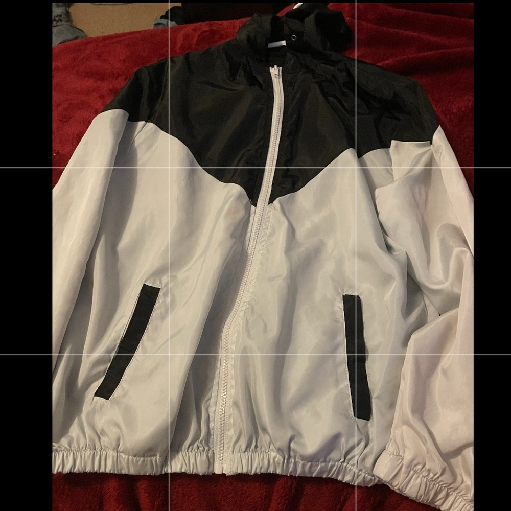 Black and white windbreaker